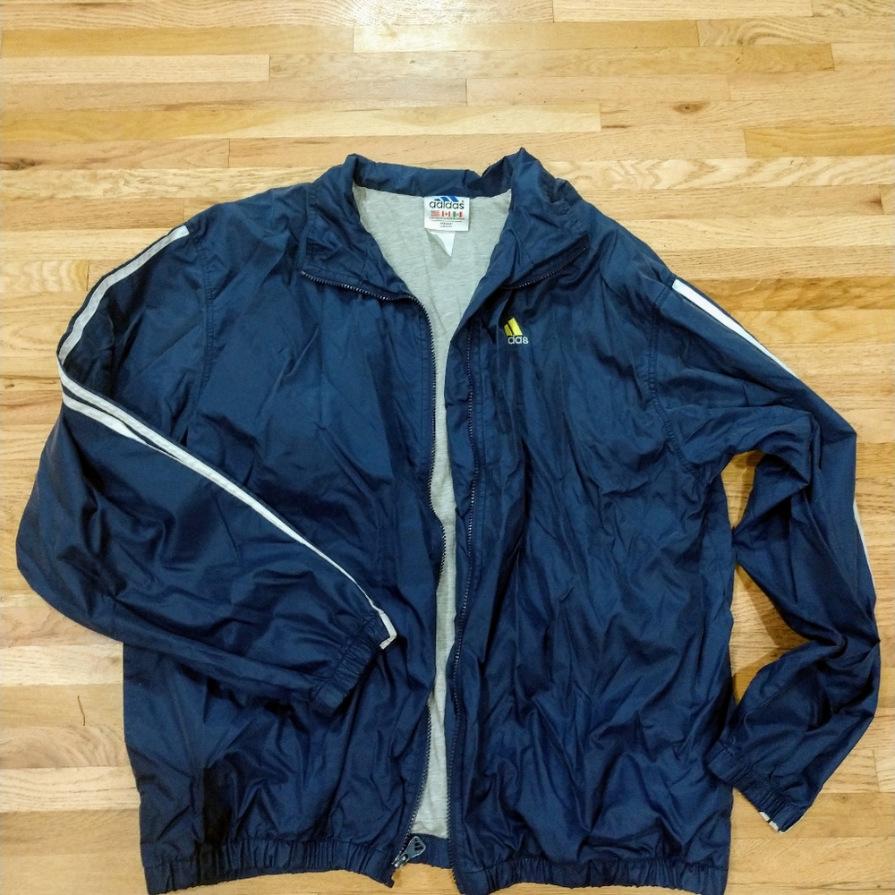 Men's Retro Adidas windbreaker Size XXL. Navy blue